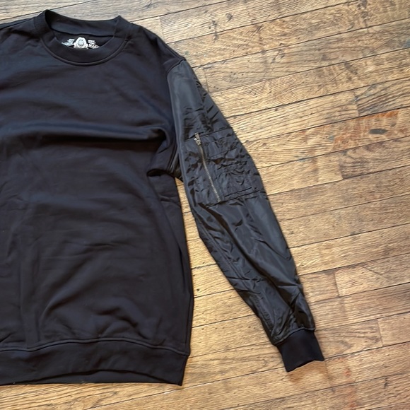 AMERICAN RAG CIE bomber sweatshirt black unique 80s retro medium cyber punk goth - Picture 2 of 7